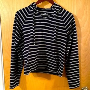 Blaxk and grey striped American rag hoodie